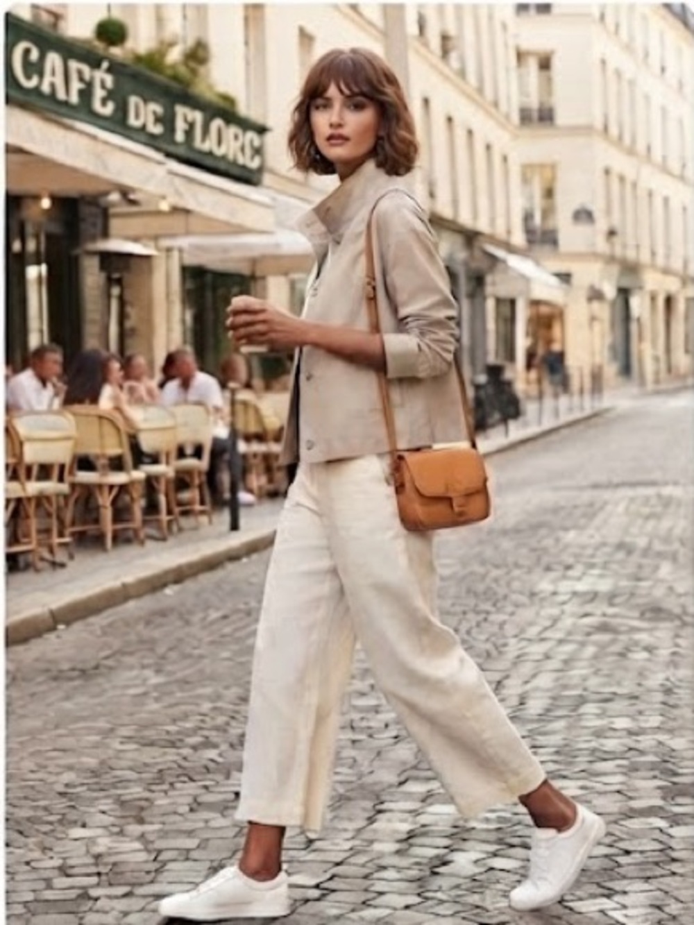 Eileen Fisher Neutral Beige Cotton Hemp  Women's Button-Front Jacket